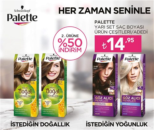 Schwarzkopf Palette Yarı Set Saç Boyası Ürün Çeşitleri/Adedi image