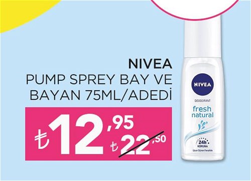 Nivea Pump Sprey Bay ve Bayan 75 ml image