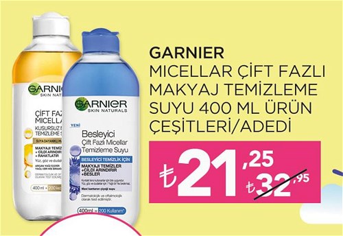 Garnier Micellar Çift Fazlı Makyaj Temizleme Suyu 400 ml Ürün Çeşitleri image