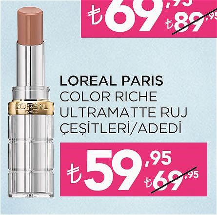 Loreal Paris Color Riche Ultramatte Ruj Çeşitleri/Adedi image