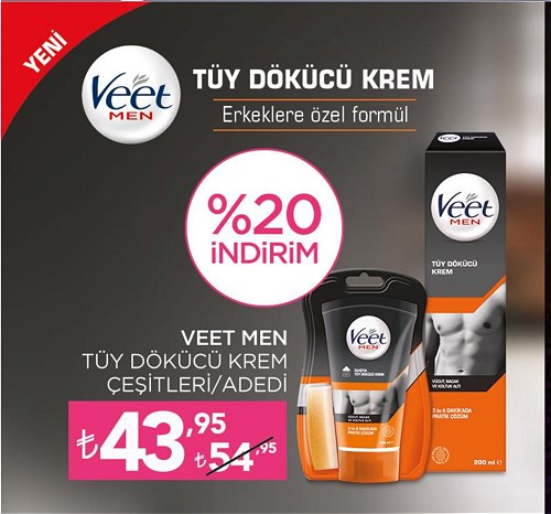 Veet Men Tüy Dökücü Krem Çeşitleri/Adedi image