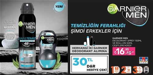 Garnier Men Deodorant Sprey 150 ml ve Roll-On 50 ml Çeşitleri image