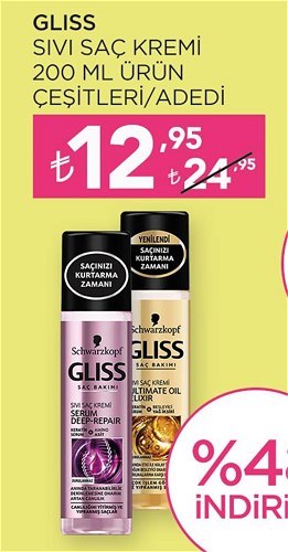 Gliss Sıvı Saç Kremi 200 ml Ürün Çeşitleri image