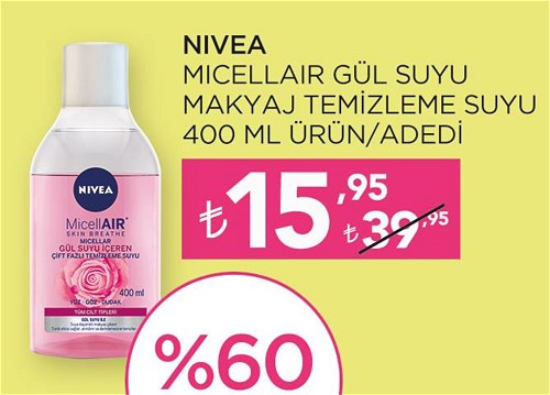 Nivea Micellar Gül Suyu Makyaj Temizleme Suyu 400 ml image