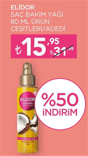 Elidor Saç Bakım Yağı 80 ml Ürün Çeşitleri image