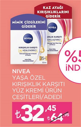 Nivea Yaşa Özel Kırışıklık Karşıtı Yüz Kremi Ürün Çeşitleri/Adedi image