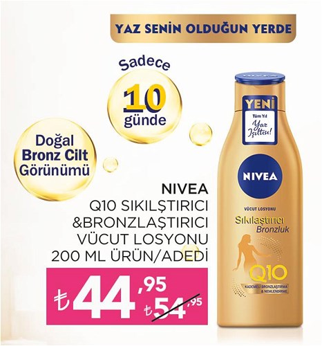 Nivea Q10 Sıkılaştırıcı&Bronzlaştırıcı Vücut Losyonu 200 ml image