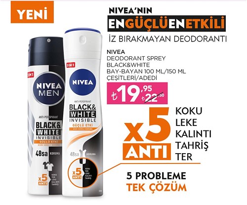 Nivea Deodorant Sprey Black&White Bay-Bayan 100 ml/150 ml Çeşitleri image