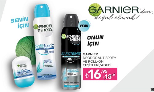 Garnier Deodorant Sprey ve Roll-On Çeşitleri/Adedi image