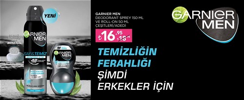 Garnier Men Deodorant Sprey 150 ml ve Roll-On 50 ml Çeşitleri image