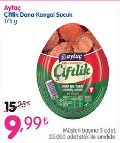 Aytaç Çiftlik Dana Kangal Sucuk 175 g image