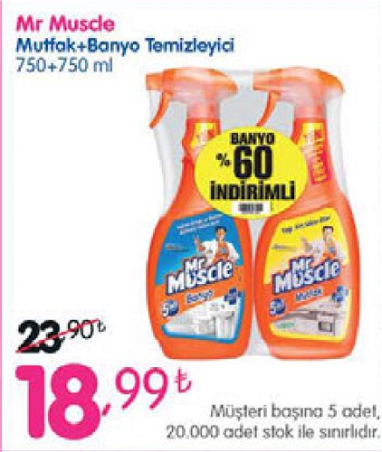 Mr. Muscle Mutfak+Banyo Temizleyici 750+750 ml image