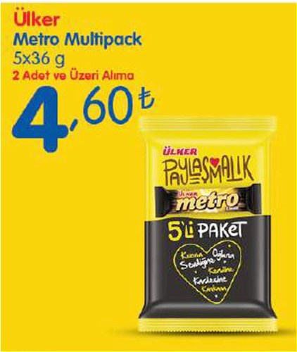 Ülker Metro Multipack 5x36 g - 2 Adet ve Üzeri Alıma image