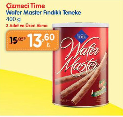 Çizmeci Time Wafer Master Fındıklı Teneke 400 g - 3 Adet ve Üzeri Alıma image