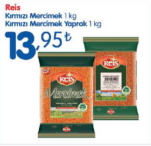 Reis Kırmızı Mercimek 1 kg / Kırmızı Mercimek Yaprak 1 kg image