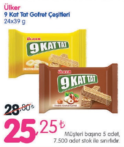 Ülker 9 Kat Tat Gofret Çeşitleri 24x39 g image