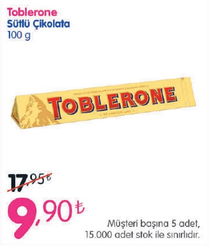 Toblerone Sütlü Çikolata 100 g image