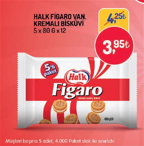 Halk Figaro Van. Kremalı Bisküvi 5x80 g x 12 image