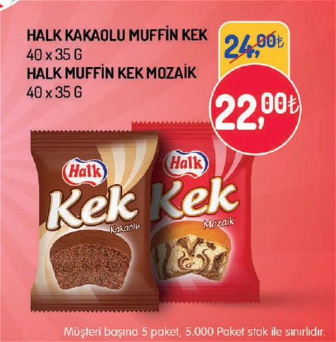 Halk Kakaolu Muffin Kek 40x35 G / Muffin Kek Mozaik 40x35 G image