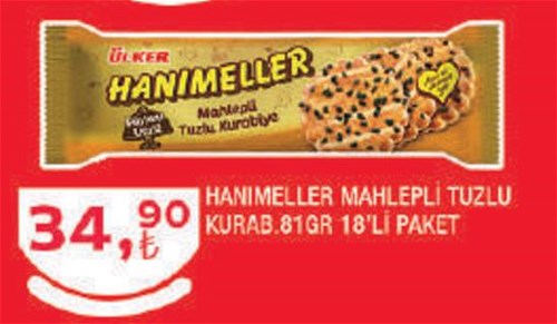 Ülker Hanımeller Mahlepli Tuzlu Kurab. 81Gr 18'li Paket image