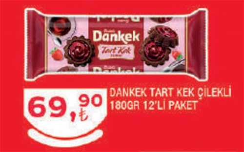 Ülker Dankek Tart Kek Çilekli 180Gr 12'li Paket image