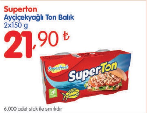 Superton Ayçiçekyağlı Ton Balık 2x150 g image