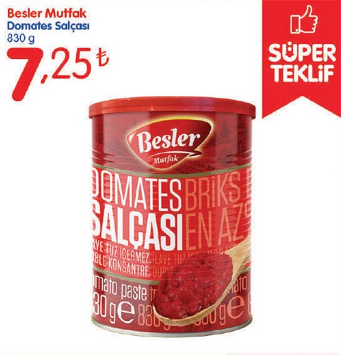 Besler Mutfak Domates Salçası 830 g image