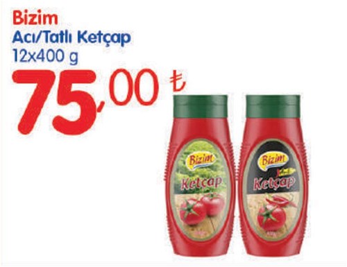 Bizim Acı/Tatlı Ketçap 12x400 g image