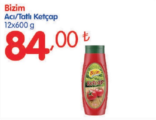 Bizim Acı/Tatlı Ketçap 12x600 g image