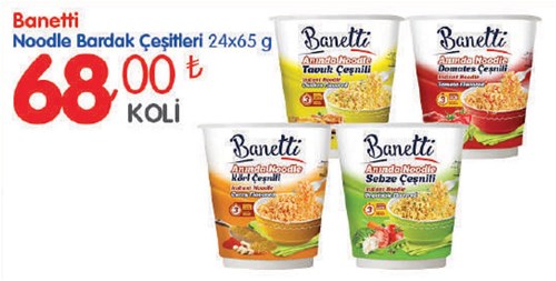 Banetti Noodle Bardak Çeşitleri 24x65 g image