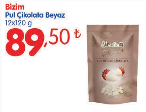 Bizim Pul Çikolata Beyaz 12x120 g image