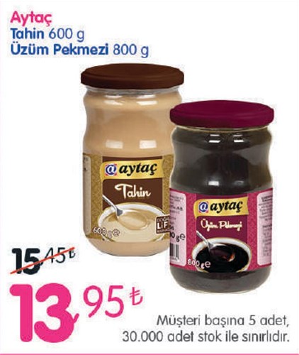 Aytaç Tahin 600 g/Üzüm Pekmezi 800 g image