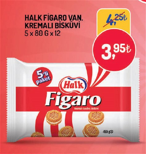 Halk Figaro Van. Kremalı Bisküvi 5x80 g x12 image