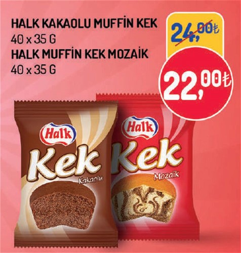 Halk Kakaolu Muffin Kek 40x35 g/Halk Muffin Kek Mozaik 40x35 g image