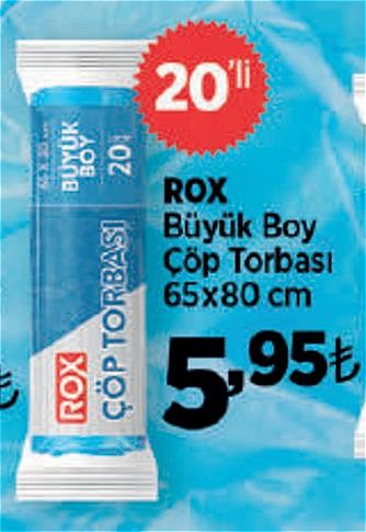 Rox Büyük Boy Çöp Torbası 65x80 cm 20'li image