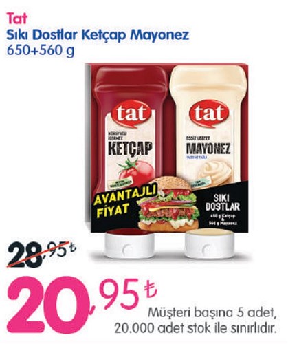 Tat Sıkı Dostlar Ketçap Mayonez 650+560 g image