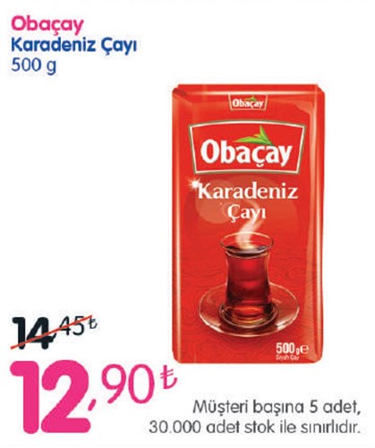 Obaçay Karadeniz Çayı 500 g image