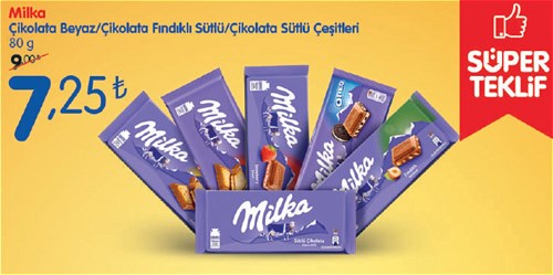 Milka Çikolata Beyaz/Fındıklı Sütlü/Sütlü Çikolata Çeşitleri 80 g image