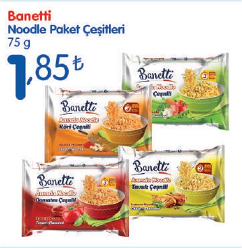 Banetti Noddle Paket Çeşitleri 75 g image