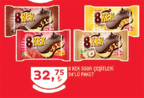 Ülker 8 Kek 55 gr Çeşitleri 24'lü Paket image