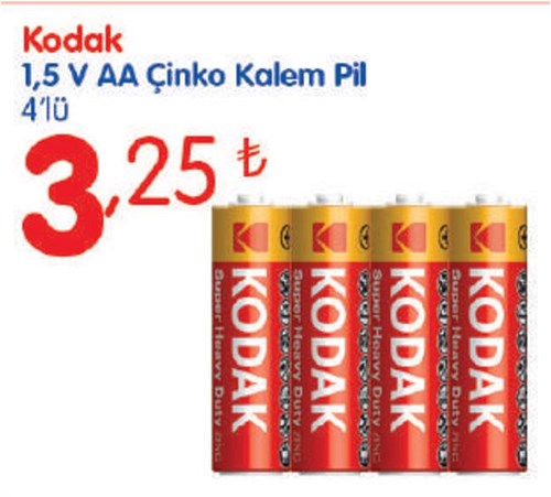 Kodak 1,5 V AA Çinko Kalem Pil 4'lü image