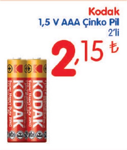 Kodak 1,5 V AAA Çinko Pil 2'li image