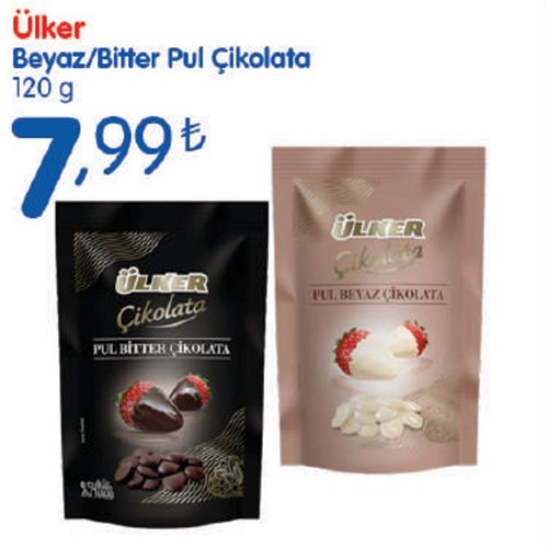 Ülker Beyaz/Bitter Pul Çikolata 120 g image