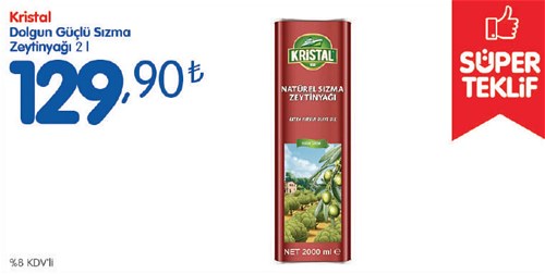 Kristal Dolgun Güçlü Sızma Zeytinyağı 2 l image
