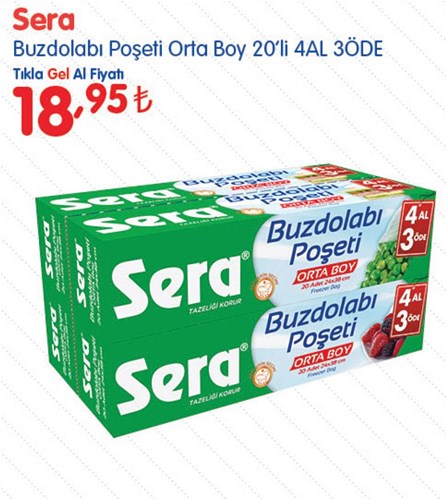 Sera Buzdolabı Poşeti Orta Boy 20'li 4Al 3Öde image