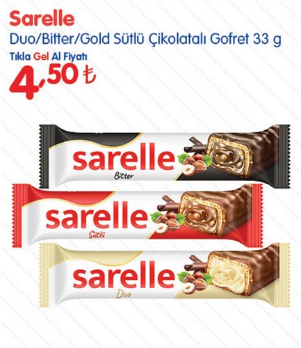 Sarelle Duo/Bitter/Gold Sütlü Çikolatalı Gofret 33 g image