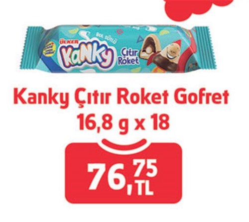 Ülker Kanky Çıtır Roket Gofret 16,8 g x 18 image