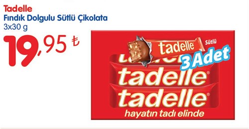 Tadelle Fındık Dolgulu Sütlü Çikolata 3x30 g image