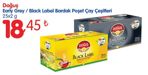 Doğuş Early Grey/Black Label Bardak Poşet Çay Çeşitleri 25x2 g image