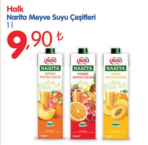 Halk Narita Meyve Suyu Çeşitleri 1 l image